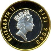 Fiji 10 Dollars 100th Anniversary of the Birth of the Queen Mother 2000 Proof KM# 91 ELIZABETH II FIJI 2000 RDM coin obverse