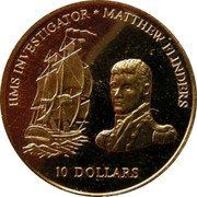 Fiji 10 Dollars HMS Investigator 2002 Proof KM# 106 HMS INVESTIGATOR MATTHEW FLINDERS 10 DOLLARS coin reverse Fiji 10 Dollars HMS Investigator 2002 Proof KM# 106 HMS INVESTIGATOR MATTHEW FLINDERS 10 DOLLARS coin reverse