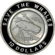 Fiji 10 Dollars Sperm Whale 2002 Proof KM# 101 SAVE THE WHALES 2002 10 DOLLARS coin reverse Fiji 10 Dollars Sperm Whale 2002 Proof KM# 101 SAVE THE WHALES 2002 10 DOLLARS coin reverse
