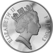 Fiji 10 Dollars HMS Investigator 2003 Proof KM# 107 ELIZABETH II FIJI 2003 coin obverse Fiji 10 Dollars HMS Investigator 2003 Proof KM# 107 ELIZABETH II FIJI 2003 coin obverse