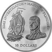 Fiji 10 Dollars HMS Investigator 2003 Proof KM# 107 HMS INVESTIGATOR MATTHEW FLINDERS 10 DOLLARS coin reverse Fiji 10 Dollars HMS Investigator 2003 Proof KM# 107 HMS INVESTIGATOR MATTHEW FLINDERS 10 DOLLARS coin reverse