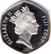 Fiji Ten Dollars Diamond Wedding 2007 Proof KM# 331 ELIZABETH II FIJI 2007 coin obverse Fiji Ten Dollars Diamond Wedding 2007 Proof KM# 331 ELIZABETH II FIJI 2007 coin obverse