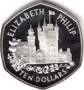 Fiji Ten Dollars Diamond Wedding 2007 Proof KM# 331 TEN DOLLARS ELIZABETH PHILIP coin reverse Fiji Ten Dollars Diamond Wedding 2007 Proof KM# 331 TEN DOLLARS ELIZABETH PHILIP coin reverse