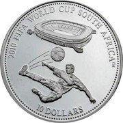 Fiji 10 Dollars World Football Cup South Africa 2009 Proof KM# 291 10 DOLLARS 2010 WORLD CUP SOUTH AFRICA TM coin reverse Fiji 10 Dollars World Football Cup South Africa 2009 Proof KM# 291 10 DOLLARS 2010 WORLD CUP SOUTH AFRICA TM coin reverse