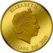 Fiji 10 Dollars Sennefer 2010 Proof KM# 417 ELIZABETH II 10 DOLLARS FIJI 2010 coin obverse Fiji 10 Dollars Sennefer 2010 Proof KM# 417 ELIZABETH II 10 DOLLARS FIJI 2010 coin obverse