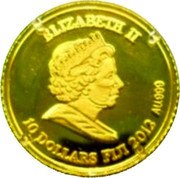 Fiji 10 Dollars Beer Brewer 2010 Proof KM# 413 ELIZABETH II 10 DOLLARS FIJI 2012 AU .999 coin obverse Fiji 10 Dollars Beer Brewer 2010 Proof KM# 413 ELIZABETH II 10 DOLLARS FIJI 2012 AU .999 coin obverse