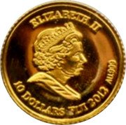 Fiji 10 Dollars Mask of Psusennes 2010 Proof KM# 421 ELIZABETH II 10 DOLLARS FIJI 2013 AU .999 coin obverse Fiji 10 Dollars Mask of Psusennes 2010 Proof KM# 421 ELIZABETH II 10 DOLLARS FIJI 2013 AU .999 coin obverse