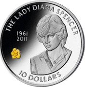 Fiji 10 Dollars Lady Diana 2011 Proof KM# 251 THE LADY DIANA SPENCER 10 DOLLARS 1961 2011 coin reverse Fiji 10 Dollars Lady Diana 2011 Proof KM# 251 THE LADY DIANA SPENCER 10 DOLLARS 1961 2011 coin reverse