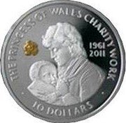 Fiji 10 Dollars Princess Diana Charity Work 2011 Proof KM# 250 10 DOLLARS 1961 2011 THE PRINCESS OF WALES CHARITY WORK coin reverse Fiji 10 Dollars Princess Diana Charity Work 2011 Proof KM# 250 10 DOLLARS 1961 2011 THE PRINCESS OF WALES CHARITY WORK coin reverse