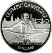 Fiji 10 Dollars London Olympics. Rowing 2011 Proof KM# 247 OLYMPIC GAMES 2012 10 DOLLARS coin reverse Fiji 10 Dollars London Olympics. Rowing 2011 Proof KM# 247 OLYMPIC GAMES 2012 10 DOLLARS coin reverse
