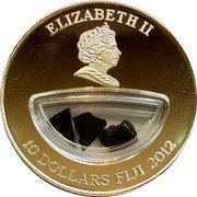 Fiji 10 Dollars Neuschwanstein Meteorite 2012 Proof KM# 465 ELIZABETH II 10 DOLLARS FIJI 2012 coin obverse Fiji 10 Dollars Neuschwanstein Meteorite 2012 Proof KM# 465 ELIZABETH II 10 DOLLARS FIJI 2012 coin obverse