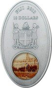 Fiji 10 Dollars Locomotive LDE Saxonia 2013 Proof KM# 478 FIJI 2013 REREVAKA NA KALOU KA DOKA NA TUI 10 DOLLARS coin obverse Fiji 10 Dollars Locomotive LDE Saxonia 2013 Proof KM# 478 FIJI 2013 REREVAKA NA KALOU KA DOKA NA TUI 10 DOLLARS coin obverse