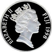 Fiji 10 Dollars Barge Endeavour 1998 (o) Proof KM# 96 ELIZABETH II FIJI 1998 RDM coin obverse Fiji 10 Dollars Barge Endeavour 1998 (o) Proof KM# 96 ELIZABETH II FIJI 1998 RDM coin obverse