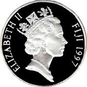 Fiji 10 Dollars Death of Princess Diana 1997 Proof KM# 92 ELIZABETH II FIJI 1997 RDM coin obverse Fiji 10 Dollars Death of Princess Diana 1997 Proof KM# 92 ELIZABETH II FIJI 1997 RDM coin obverse