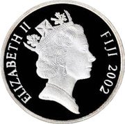 Fiji 10 Dollars Fairwell to the Irish Pound 2002 Proof KM# 258 ELIZABETH II FIJI 2002 coin obverse Fiji 10 Dollars Fairwell to the Irish Pound 2002 Proof KM# 258 ELIZABETH II FIJI 2002 coin obverse