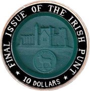 Fiji 10 Dollars Fairwell to the Irish Pound 2002 Proof KM# 258 FINAL ISSUE OF THE IRISH PUNT 10 DOLLARS coin reverse Fiji 10 Dollars Fairwell to the Irish Pound 2002 Proof KM# 258 FINAL ISSUE OF THE IRISH PUNT 10 DOLLARS coin reverse