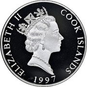 Cook Islands 10 Dollars Hawaii Volcanos National Park 1997 Proof KM# 555 ELIZABETH II COOK ISLANDS RDM 1997 coin obverse Cook Islands 10 Dollars Hawaii Volcanos National Park 1997 Proof KM# 555 ELIZABETH II COOK ISLANDS RDM 1997 coin obverse