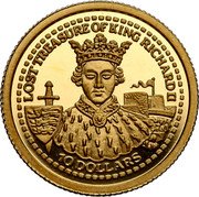 Fiji 10 Dollars Lost Treasure of King Richard 2003 Proof KM# 113 LOST TREASURE OF KING RICHARD II 10 DOLLARS coin reverse Fiji 10 Dollars Lost Treasure of King Richard 2003 Proof KM# 113 LOST TREASURE OF KING RICHARD II 10 DOLLARS coin reverse