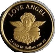 Cook Islands 10 Dollars Love Angel 1997 Proof KM# 924 LOVE ANGEL 2.5 GMS 10 DOLLARS .9999 AU coin reverse Cook Islands 10 Dollars Love Angel 1997 Proof KM# 924 LOVE ANGEL 2.5 GMS 10 DOLLARS .9999 AU coin reverse