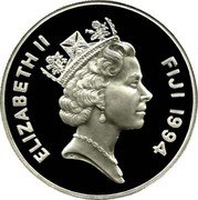 Fiji 10 Dollars Lunar Module Eagle 1994 Proof KM# 70 ELIZABETH II FIJI 1994 coin obverse Fiji 10 Dollars Lunar Module Eagle 1994 Proof KM# 70 ELIZABETH II FIJI 1994 coin obverse