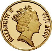 Fiji 10 Dollars Shark God Dakuwaqa 2000 Proof KM# 103 ELIZABETH II FIJI 2000 coin obverse