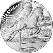 France 10 Euro (Mascot. Equestrian Jumping) PARIS 2024 SAUT D'OBSTACLES coin reverse