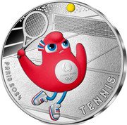 France 10 Euro (Mascot. Tennis) PARIS 2024 TENNIS coin reverse