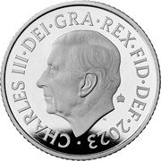 UK 10 Pence Charles III Capercaillie 2023  Proof; Tudor crown privy mark CHARLES III DEI GRA REX FID DEF 2023 MJ coin obverse UK 10 Pence Charles III Capercaillie 2023  Proof; Tudor crown privy mark CHARLES III DEI GRA REX FID DEF 2023 MJ coin obverse