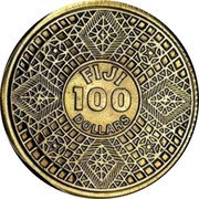 Fiji 100 Dollars (Tabua) KM# 59 FIJI 100 DOLLARS coin obverse Fiji 100 Dollars (Tabua) KM# 59 FIJI 100 DOLLARS coin obverse