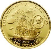 Fiji 100 Dollars James Cook 1993 Proof KM# 65 DISCOVERY OF FIJI JAMES COOK THE RESOLUTION 1728-1778 100 DOLLARS coin reverse Fiji 100 Dollars James Cook 1993 Proof KM# 65 DISCOVERY OF FIJI JAMES COOK THE RESOLUTION 1728-1778 100 DOLLARS coin reverse