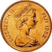 Fiji 2 Cents Palm Fan 1982 KM# 28 ELIZABETH II FIJI 1982 coin obverse Fiji 2 Cents Palm Fan 1982 KM# 28 ELIZABETH II FIJI 1982 coin obverse