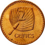 Fiji 2 Cents Palm Fan 1982 KM# 28 2 CENTS coin reverse Fiji 2 Cents Palm Fan 1982 KM# 28 2 CENTS coin reverse