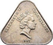Cook Islands 2 Dollars Kumete Table 1992 KM# 38 ELIZABETH II COOK ISLANDS 1987 coin obverse Cook Islands 2 Dollars Kumete Table 1992 KM# 38 ELIZABETH II COOK ISLANDS 1987 coin obverse