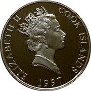 Cook Islands 2 Dollars Petrified Forest National Park 1997 Proof KM# 328 ELIZABETH II COOK ISLANDS 1997 RDM coin obverse