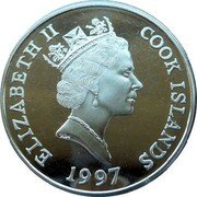 Cook Islands 2 Dollars Queen Mother and daughters 1980 1997 Proof KM# 436 ELIZABETH II COOK ISLANDS RDM 1997 coin obverse Cook Islands 2 Dollars Queen Mother and daughters 1980 1997 Proof KM# 436 ELIZABETH II COOK ISLANDS RDM 1997 coin obverse
