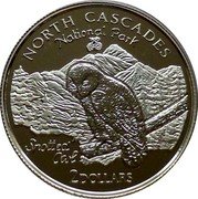 Cook Islands 2 Dollars North Cascades National Park 1998 Proof KM# 374 2 DOLLARS A SH 97 NORTH CASCADES NATIONAL PARK SPOTTED OWL coin reverse