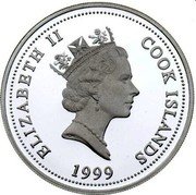 Cook Islands 2 Dollars Garfield and Odie 1999 Proof KM# 340 ELIZABETH II COOK ISLANDS RDM 1999 coin obverse