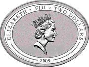 Fiji Two Dollars Hindenburg 2009 Proof KM# 276 ELIZABETH II TWO DOLLARS FIJI 2009 coin obverse Fiji Two Dollars Hindenburg 2009 Proof KM# 276 ELIZABETH II TWO DOLLARS FIJI 2009 coin obverse