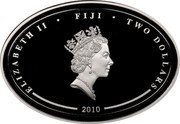 Fiji Two Dollars Submarine Vanguard 2010 Prooflike KM# 169 ELIZABETH II TWO DOLLARS FIJI 2010 coin obverse Fiji Two Dollars Submarine Vanguard 2010 Prooflike KM# 169 ELIZABETH II TWO DOLLARS FIJI 2010 coin obverse