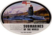 Fiji Two Dollars Submarine Vanguard 2010 Prooflike KM# 169 HMS SUBMARINES OF THE WORLD 1 OZ 999 SILVER VANGUARD coin reverse Fiji Two Dollars Submarine Vanguard 2010 Prooflike KM# 169 HMS SUBMARINES OF THE WORLD 1 OZ 999 SILVER VANGUARD coin reverse