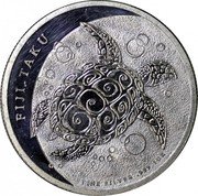 Fiji Two Dollars Hawksbill Taku Turtle 2010 Prooflike KM# 151 FIJI TAKU FINE SILVER .999 1 OZ coin reverse Fiji Two Dollars Hawksbill Taku Turtle 2010 Prooflike KM# 151 FIJI TAKU FINE SILVER .999 1 OZ coin reverse
