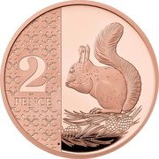 UK 2 Pence Charles III Red Squirrel 2023  Proof; Tudor crown privy mark 2 PENCE coin reverse UK 2 Pence Charles III Red Squirrel 2023  Proof; Tudor crown privy mark 2 PENCE coin reverse