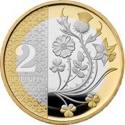 UK 2 Pounds (National flowers) 2 POUNDS coin reverse