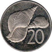 Cook Islands 20 Cents 250th Anniversary of James Cook 1978 FM (M) KM# 14a 20 JB FM coin reverse