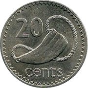 Fiji 20 Cents Tabua 1981 KM# 31 20 CENTS coin reverse Fiji 20 Cents Tabua 1981 KM# 31 20 CENTS coin reverse