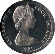 Cook Islands 20 Cents Wedding of Prince Charles and Lady Diana 1981 FM (P) Proof KM# 14b ELIZABETH II COOK ISLANDS 1981 coin obverse
