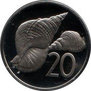 Cook Islands 20 Cents Wedding of Prince Charles and Lady Diana 1981 FM (P) Proof KM# 14b 20 JB FM coin reverse