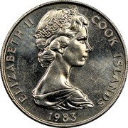 Cook Islands 20 Cents Elizabeth II 2nd portrait 1983 KM# 5 ELIZABETH II COOK ISLANDS 1983 coin obverse Cook Islands 20 Cents Elizabeth II 2nd portrait 1983 KM# 5 ELIZABETH II COOK ISLANDS 1983 coin obverse