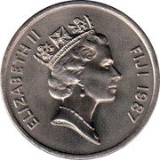Fiji 20 Cents Tabua 1987 KM# 53 ELIZABETH II FIJI 1986 RDM coin obverse Fiji 20 Cents Tabua 1987 KM# 53 ELIZABETH II FIJI 1986 RDM coin obverse