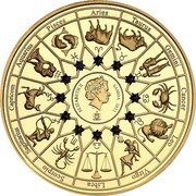 Samoa 20 Cents Poseidon & Pisces 2022 In Sets only ELIZABETH II IRB SAMOA 2022 ARIES TAURUS GEMINI CANCER LEO VIRGO LIBRA SCORPIUS SAGITTARIUS CAPRICORNUS AQUARIUS PISCES coin obverse